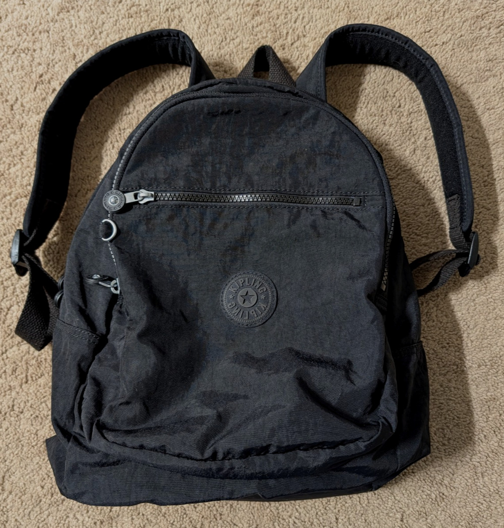 Kipling Challenger Small Mini Backpack black nylon good condition